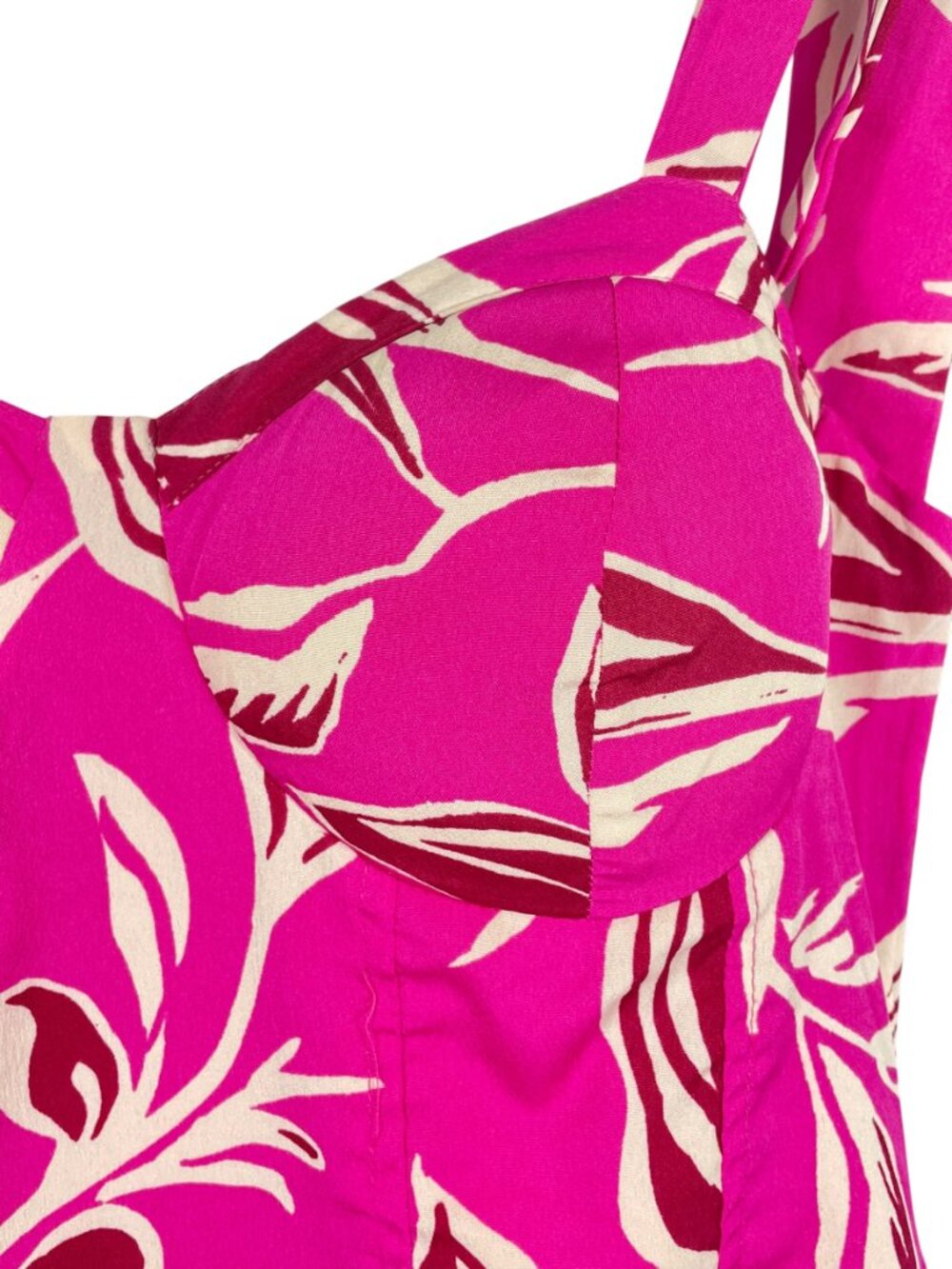 Band of the Free Pink Tropical Print Smocked Maxi Dress L Resort - Picture 6 of 14
